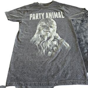 Star Wars Fifth Sun Gray Chewbacca Wookiee Party Animal Graphic T-Shirt Size S